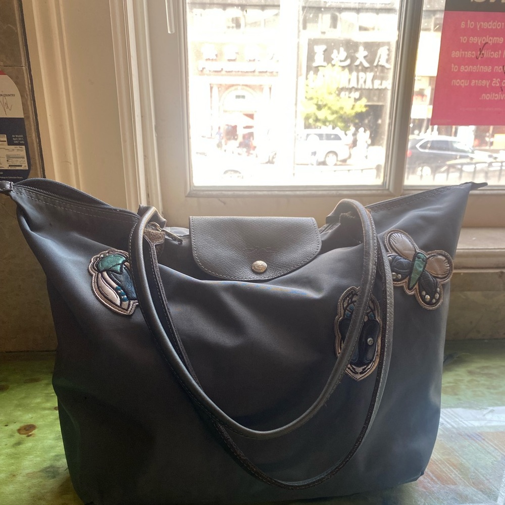 LONGCHAMP PLANETE LIMITED MADE IN FRANCE BUTTERFLY Tote CHIC FLAW COTTAGECORE - Picture 2 of 16